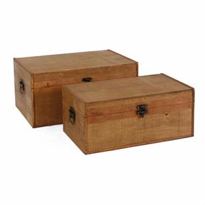 Baule in legno scuro 44X30H21 in set di 2