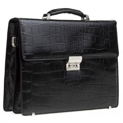 Cartella nera in pelle stampa cocco King 42x12H31