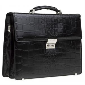 Cartella nera in pelle stampa cocco King 42x12H31