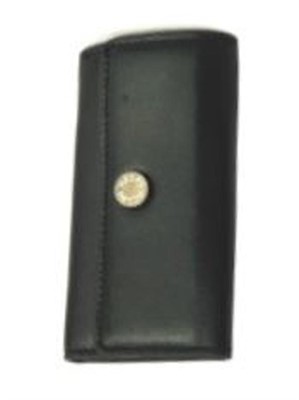 Portachiavi nero in pelle 7x10 