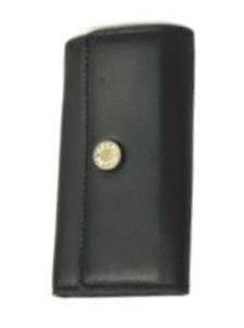 Portachiavi nero in pelle 7x10 