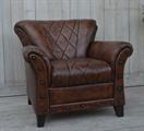 POLTRONA PELLE MARRONE 89X89H80 MADE IN INDIA