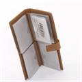 Porta biglietti senape in pelle 8x21