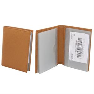 Portacarte senape in pelle 8x10,5