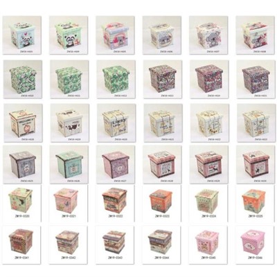 Pouf contenitore in fantasie assortite 32x32H32