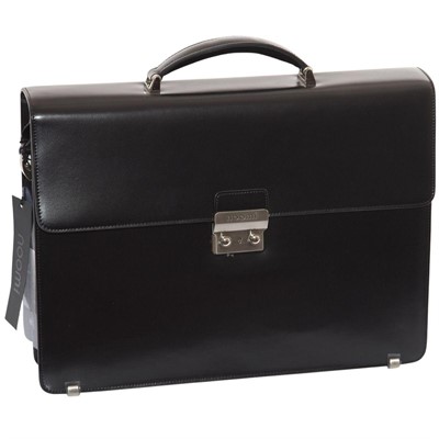 Cartella nera in pelle King con tracolla 42x12H31
