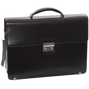 Cartella nera in pelle King con tracolla 42x12H31