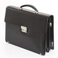 Cartella nera in pelle King con tracolla 42x12H31