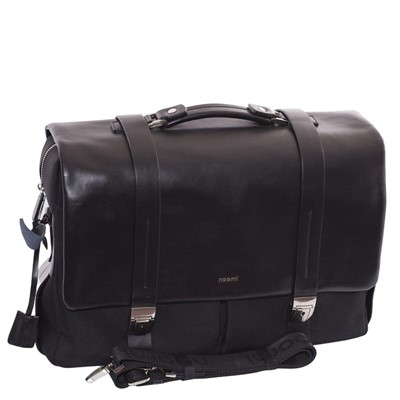 Cartella nera in pelle e tessuto Oxford 42x31H12