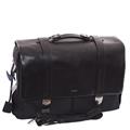 Cartella nera in pelle e tessuto Oxford 42x31H12