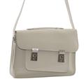 Cartella a tracolla beige in pelle Ester 36x10H26