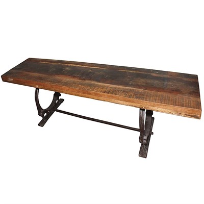 Panca in metallo e legno di mango 170x40H45