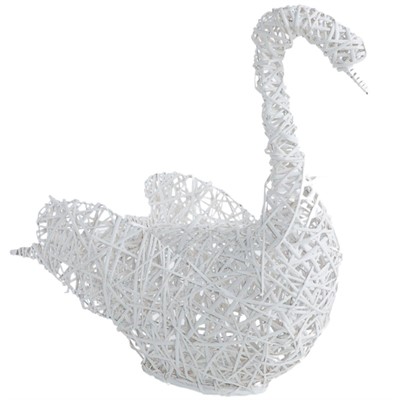 Cigno in vimini bianco 80X35H83