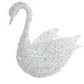 Cigno bianco decorativo in vimini 100x40H87