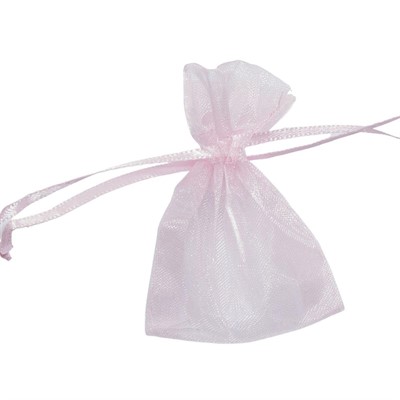 Bustina in organza rosa cm. 5x7,5 in confezione da 10 