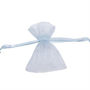 Bustina in organza azzurra 7,5H5 in confezione da 10 