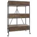 Scaffale in ferro e legno con ruote 74X37H112