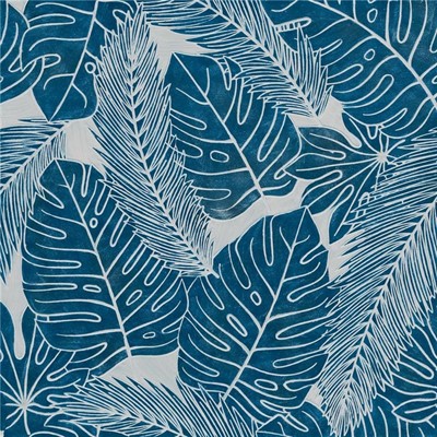 Quadro dipinto con foglie tropicali 80X80