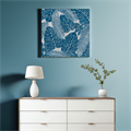 Quadro dipinto con foglie tropicali 80X80