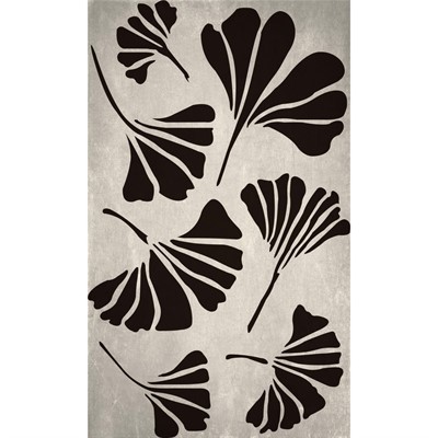 Quadro dipinto con foglie di ginko 60X100