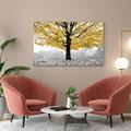 Quadro dipinto con albero giallo 70X120