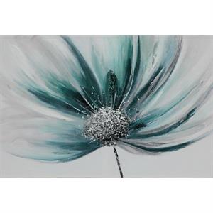 Quadro dipinto con fiore blu 80X120