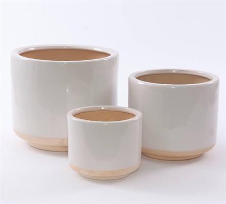 Portavaso in ceramica bianco Ø32H30 in set di 3