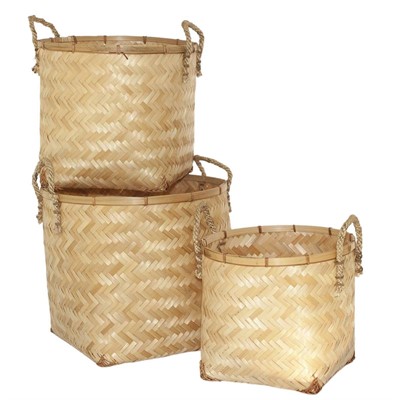 Cesta in bambù Ø40H34 in set di 3 