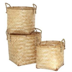 Cesta in bambù Ø40H34 in set di 3 