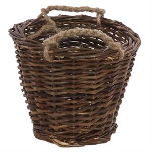 Cesto con manici in corda in vimini grezzo Ø20H17