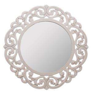 Specchio con cornice in legno intagliato Ø60