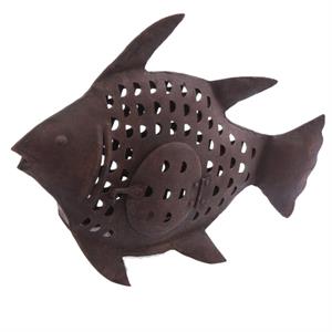 Pesce decorativo in metallo scuro 33H40