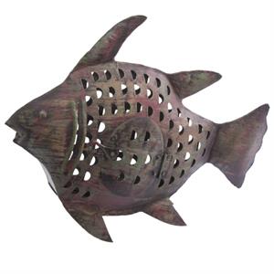 Pesce decorativo in metallo colorato 33H40