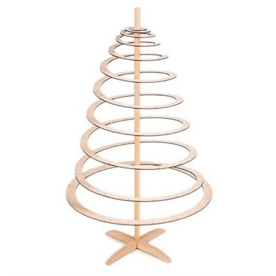 Decorazione Albero di Natale a spirale in legno 50X50H85
