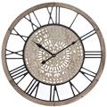 Orologio in legno di abete e metallo Ø50