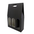 Portabottiglie triplo in cartone nero 27x9H39