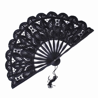 Ventaglio in macramè nero 