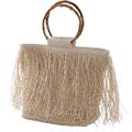 Borsa in fibre naturali con manici in bambù50XH41