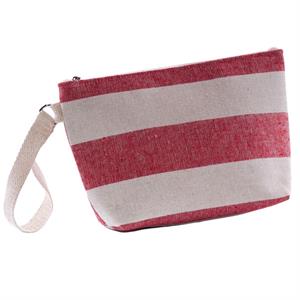 Pochette in tela a strisce rosse 27H17