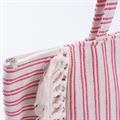 Borsa in cotone a strisce con frange 51XH35