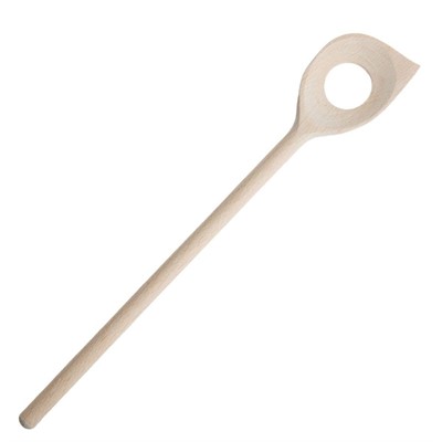 Cucchiaio in legno di faggio con foro rotondo H30 
