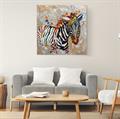 Quadro dipinto zebra 80x80