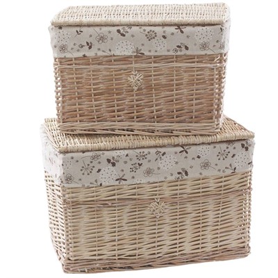 Baule in vimini con fodera 60X40H40 in set di 2 
