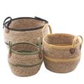 Cesto in seagrass e cotone Ø34H29 in set di 3