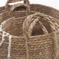 Cesto in seagrass e cotone con manici Ø37H37 in set di 3