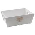 Cassetta in abete bianca con decorazione cuore 38X28H15