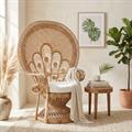 Poltrona pavone in rattan 113x75H149 