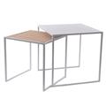 Tavolo da caffè in metallo e rattan 45X45H45 in set di 2