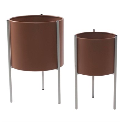 Portavaso in metallo bianco Ø25H35 in set di 2 