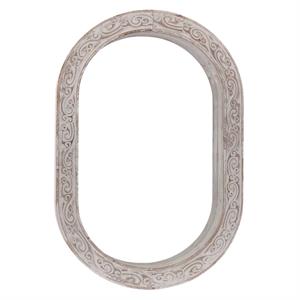 Specchio ovale in abete sbiancato 65X7H95 